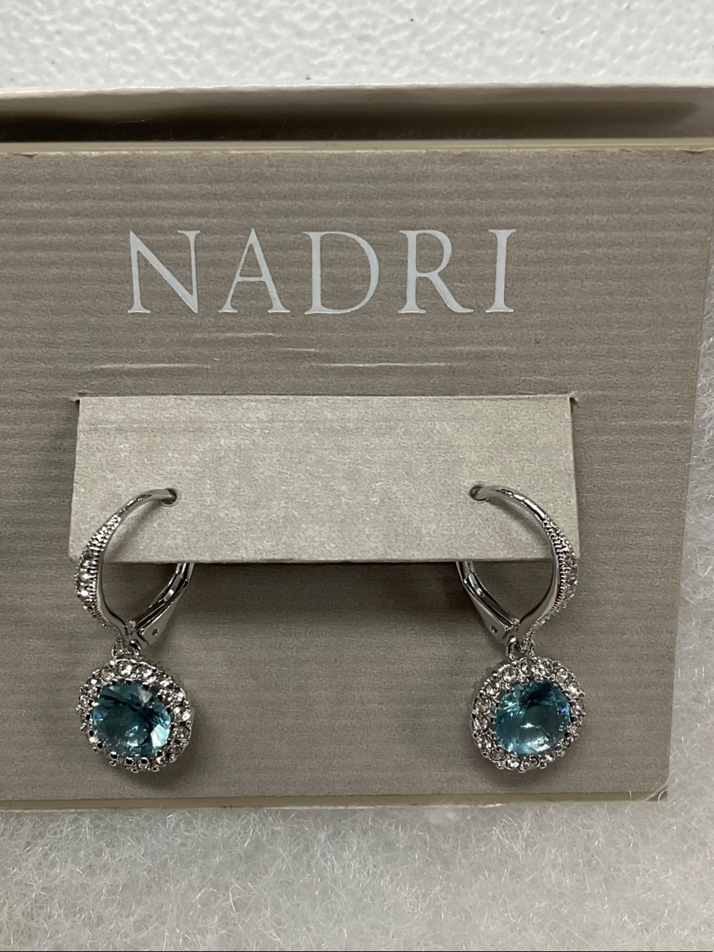 Nadri Silver-Tone teal Drop Earrings